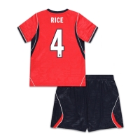 Camiseta Inglaterra Declan Rice #4 Segunda Equipación Replica Mundial 2026 para niños mangas cortas (+ Pantalones cortos)